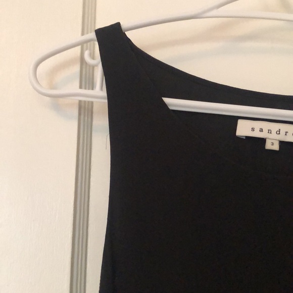 Sandro size 3 Black Cocktail dress with asymmetric top and gathered pleating - Picture 3 of 6